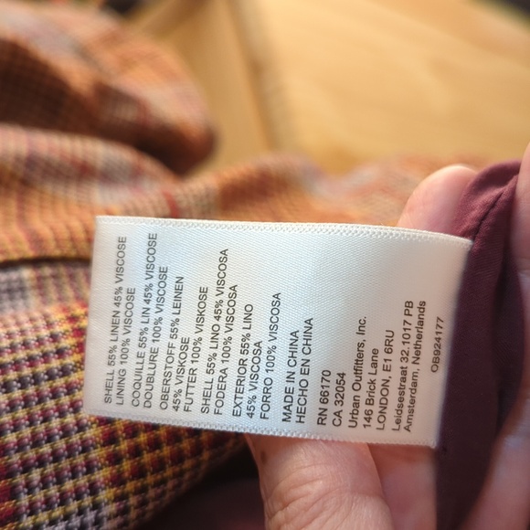 Free People Plaid Blazer in Orange and Brown - Picture 9 of 9